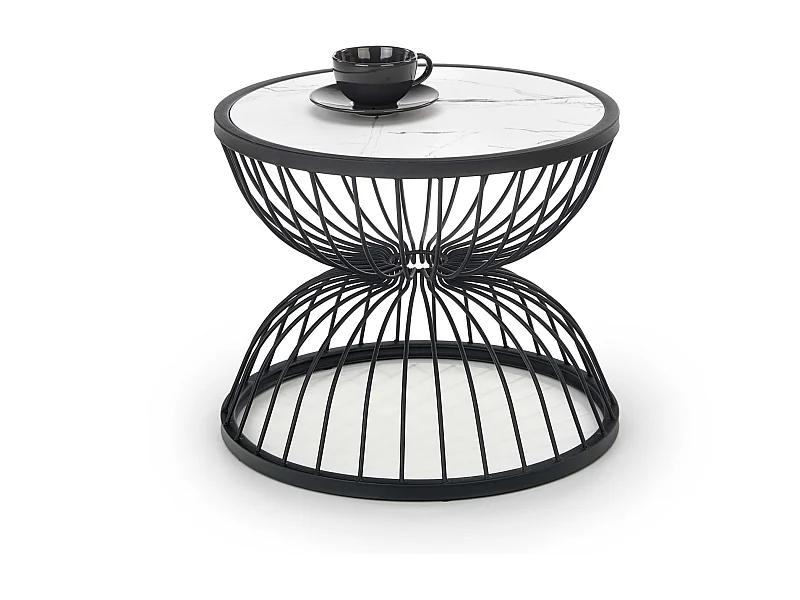 Table basse Kim/MDF&Métal/Design Marbre&Noir