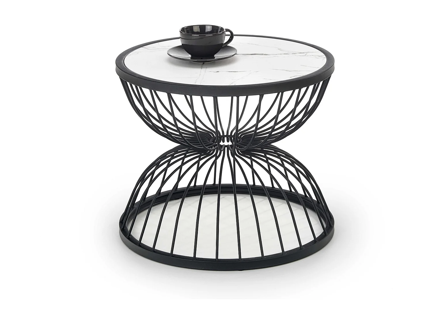 Tavolino Kim/MDF&Metallo/Marmo Design&Nero