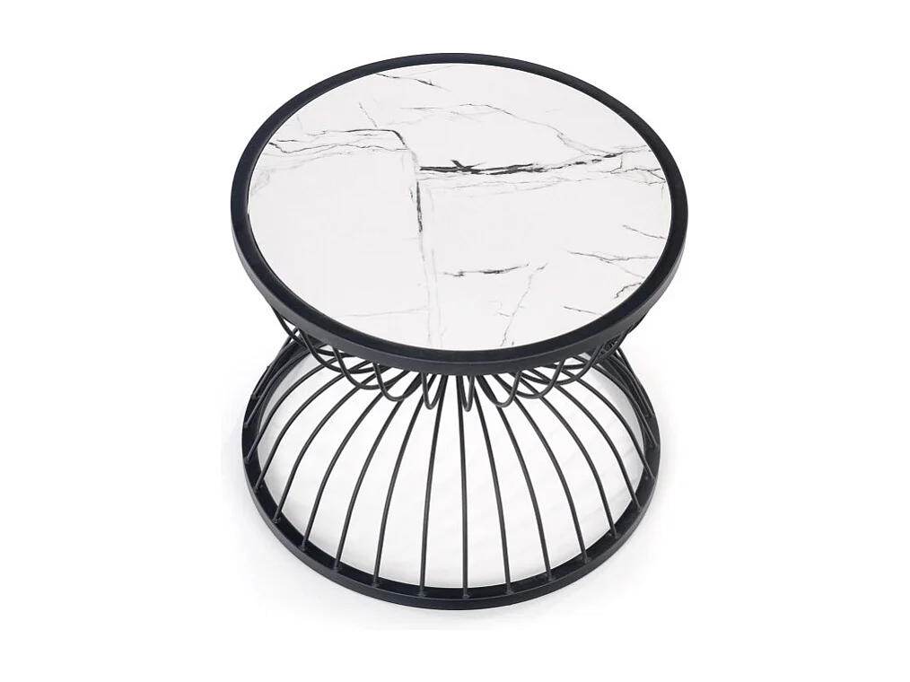 Tavolino Kim/MDF&Metallo/Marmo Design&Nero