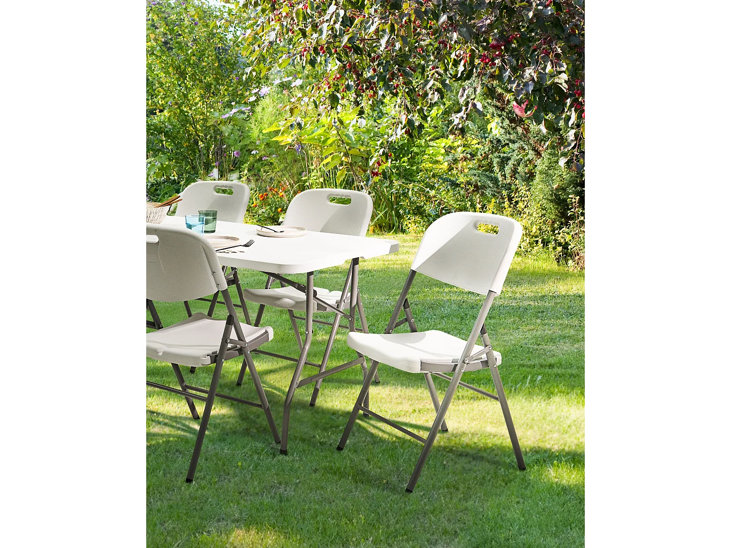 Lot de 2 chaises de jardin CUGNOLI Pliant Blanc