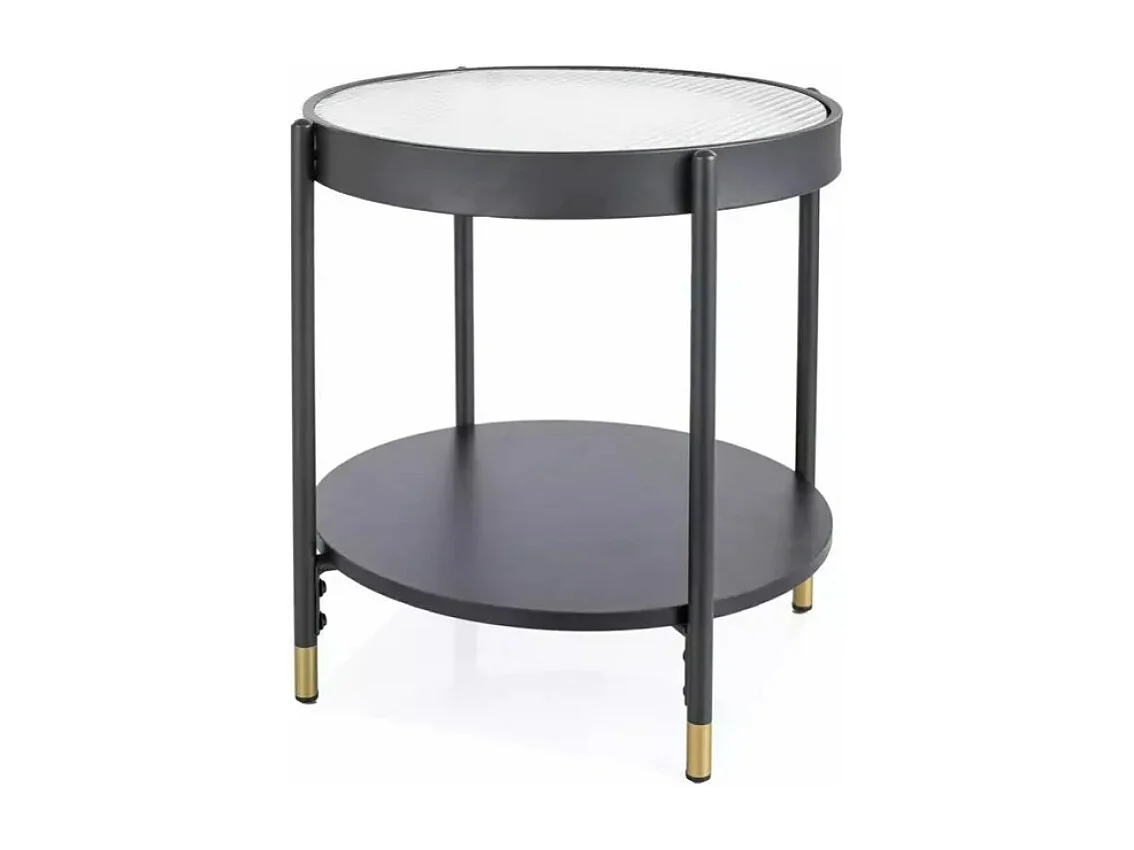 Tavolino Laguna/vetro e acciaio inossidabile/nero