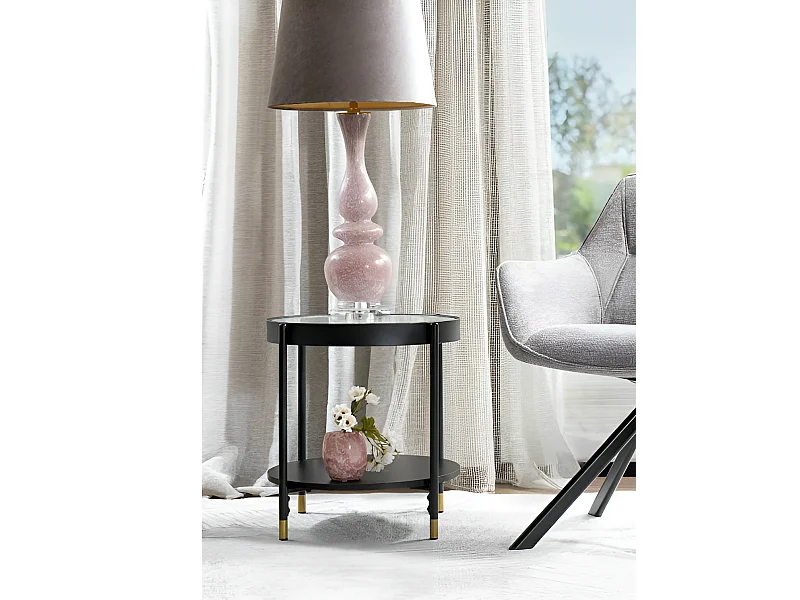 Table basse Laguna/verre et acier inoxydable/noir