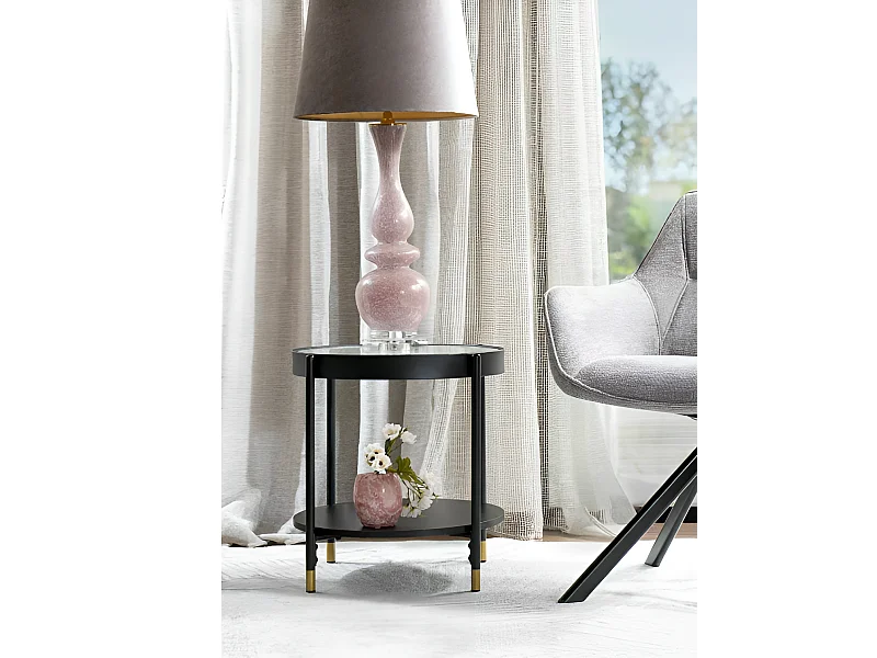 Table basse Laguna/verre et acier inoxydable/noir