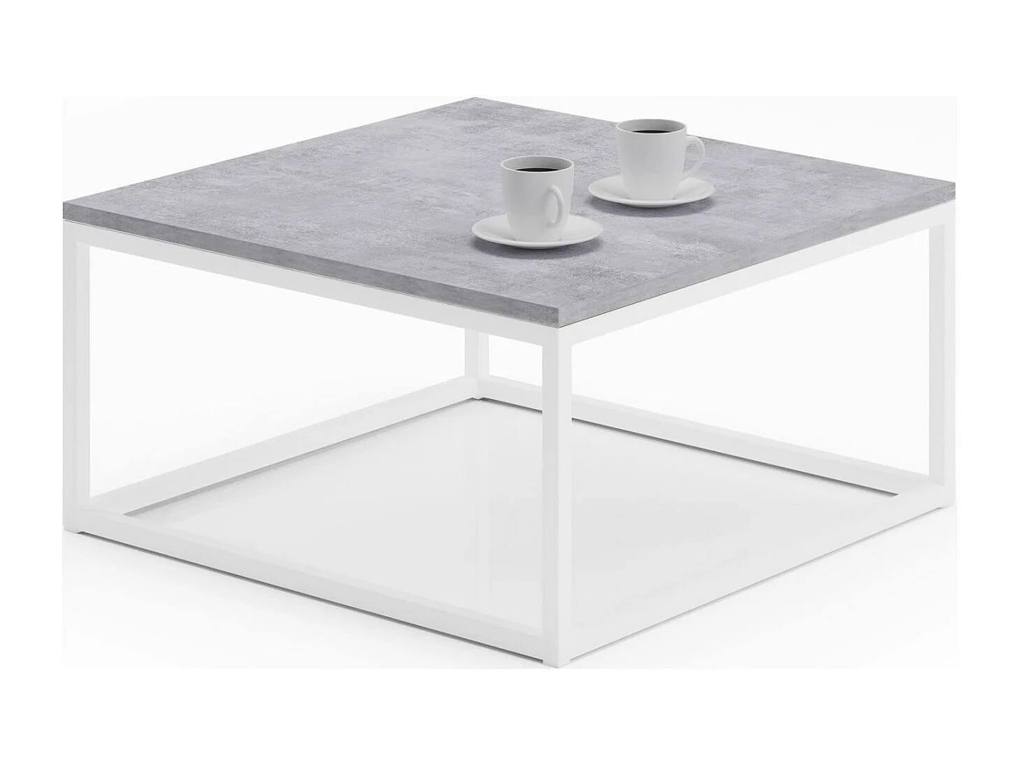 Table basse Kalten Lux/Métal et contreplaqué/Blanc&Gris