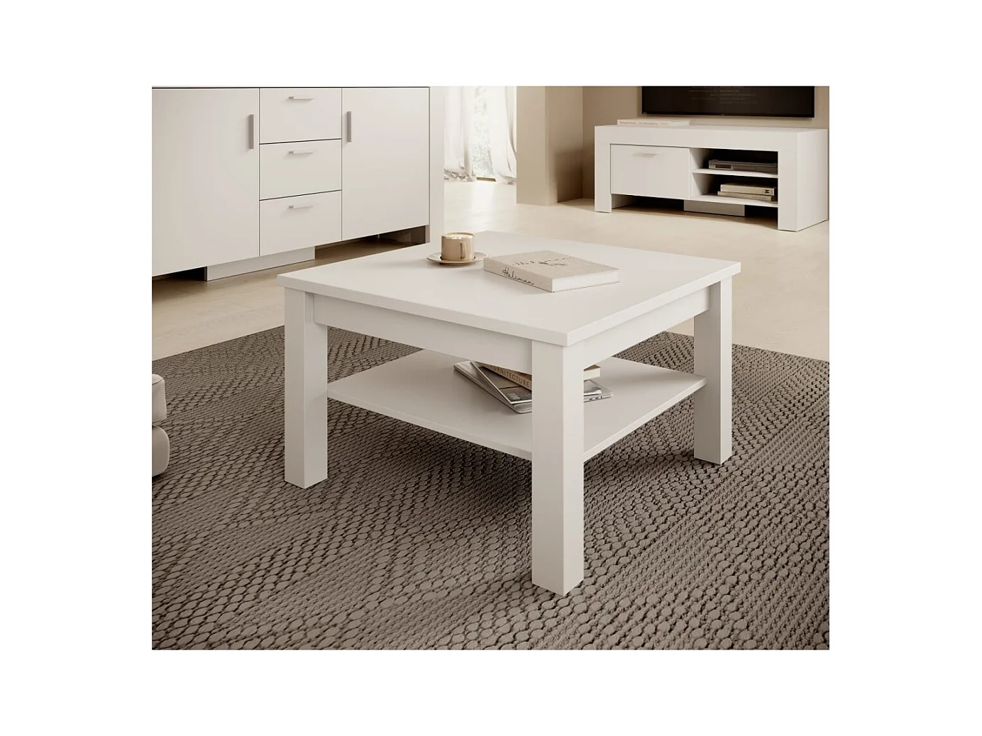 Table basse Kasiro/contreplaqué/blanc