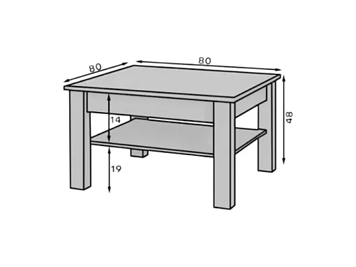 Table basse Kasiro/contreplaqué/blanc