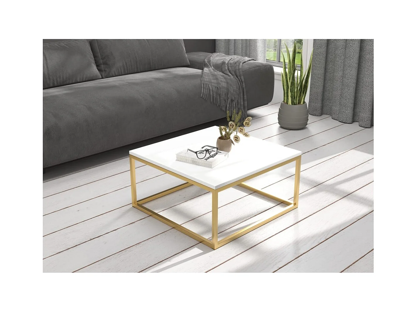 Couchtisch Kalten Premium/Metall&Sperrholz/Gold&