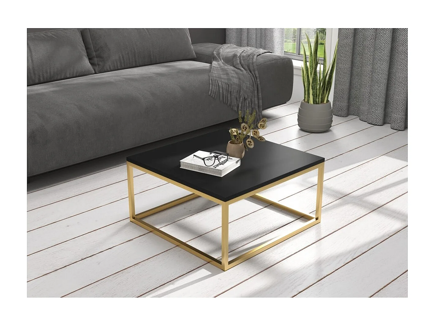 Couchtisch Kalten Premium/Metall&Sperrholz/Gold&