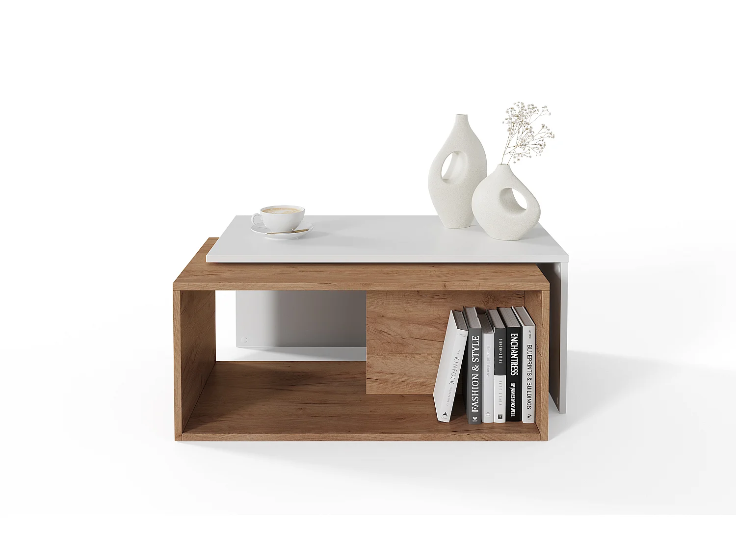 Table basse / Table à café lot de 2 – 90 x 48 x 40 cm, Table de salon moderne, Table de canapé avec rangement, Tables gigognes