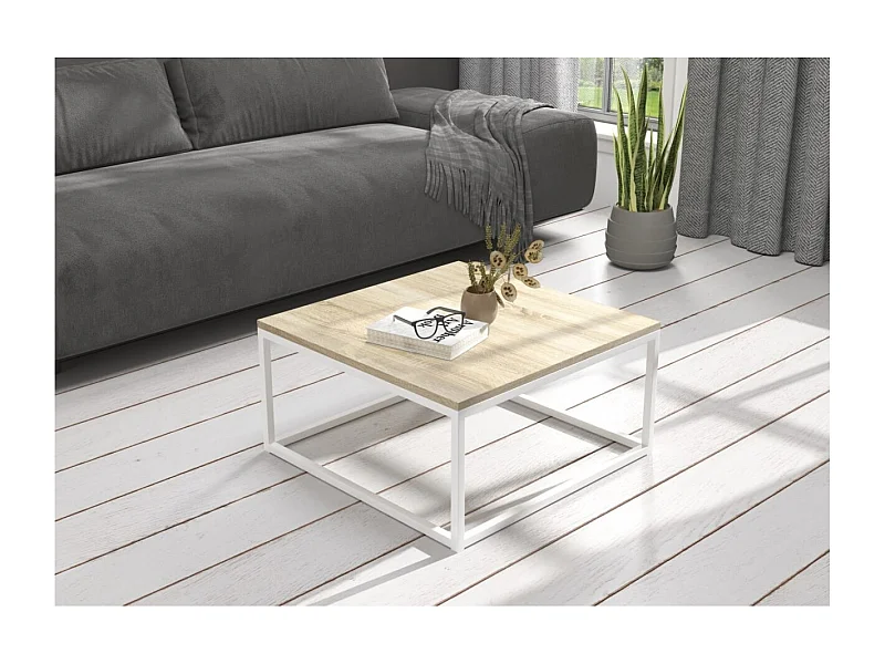 Couch Table Kalten Lux/Metall&Sperrholz/Weiss&Sonoma