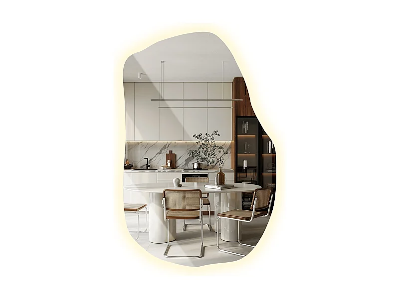 LED-Wandspiegel von Tulup, Neutrales Licht, 70 cm x 45. 5 cm, für Wohnzimmer Badezimmer Schlafzimmer