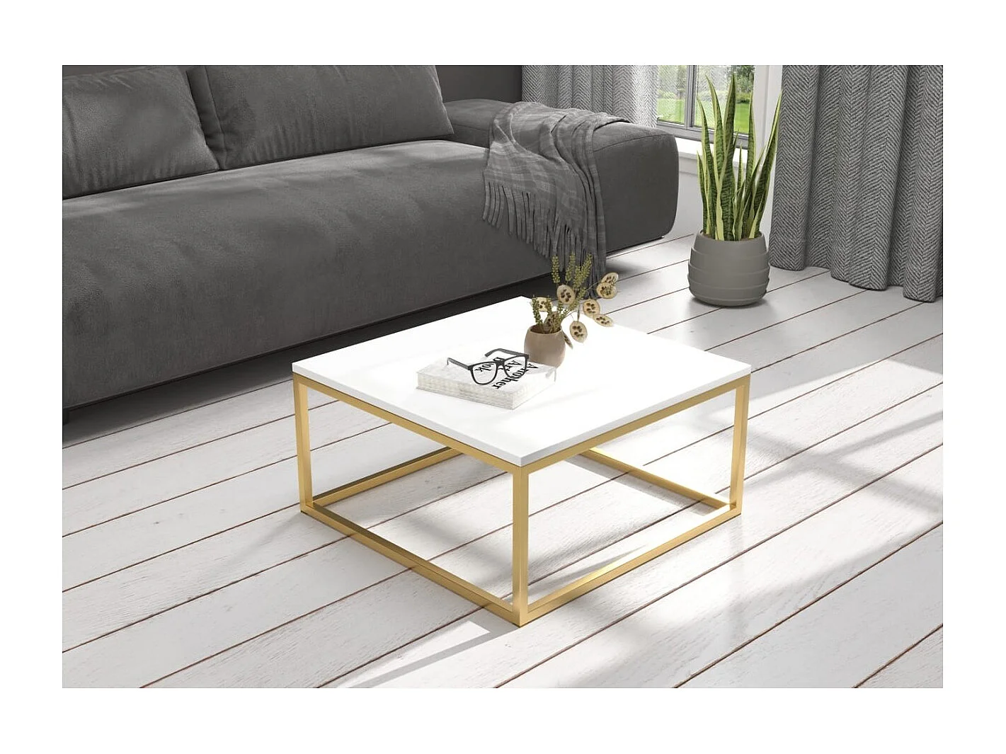 Couchtisch Kalten Premium/Metall&Sperrholz/Gold&