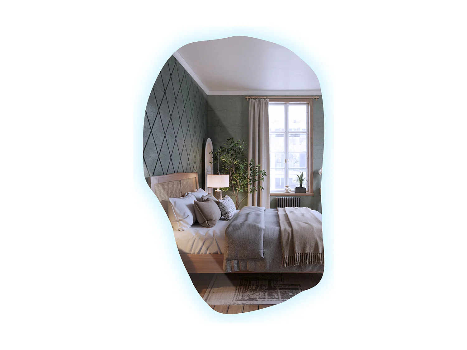 Tulup's heller Dekorationsspiegel, Kaltes Licht, 100 cm x 65 cm, für Badezimmer Wohnzimmer Schlafzimmer