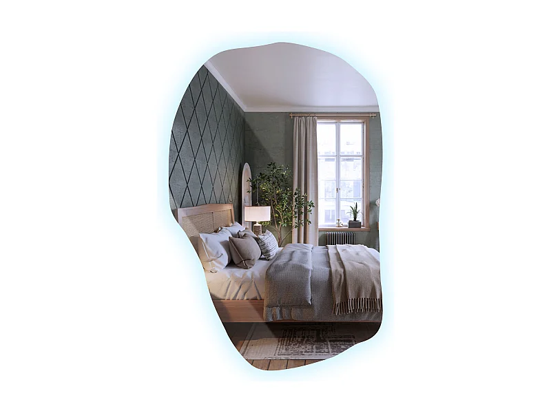 Tulup's heller Dekorationsspiegel, Kaltes Licht, 100 cm x 65 cm, für Badezimmer Wohnzimmer Schlafzimmer