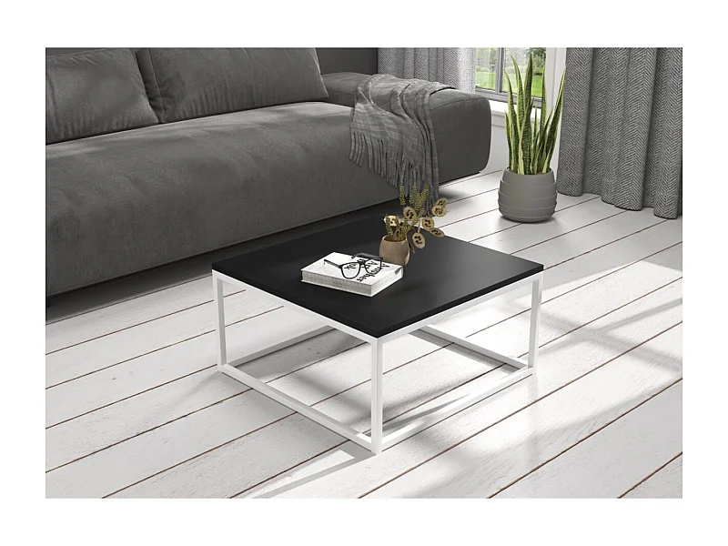 Couch Table Kalten Lux/Metall&Sperrholz/Weiss&Schwarz