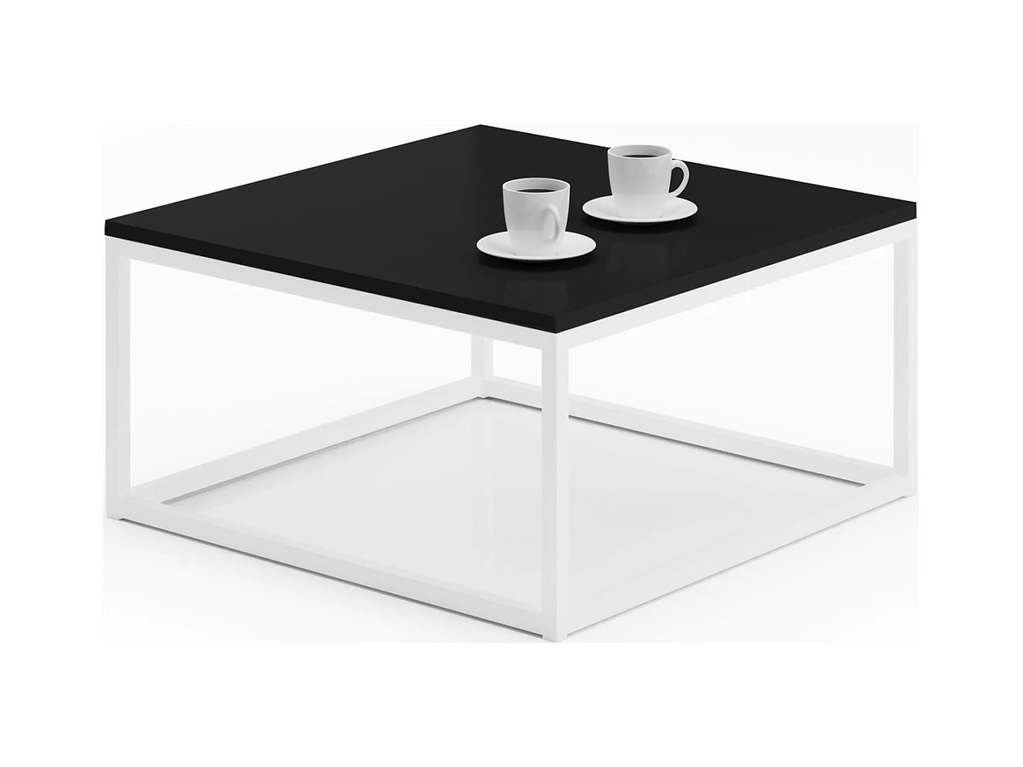 Table basse Kalten Lux/Métal et contreplaqué/Blanc&Noir