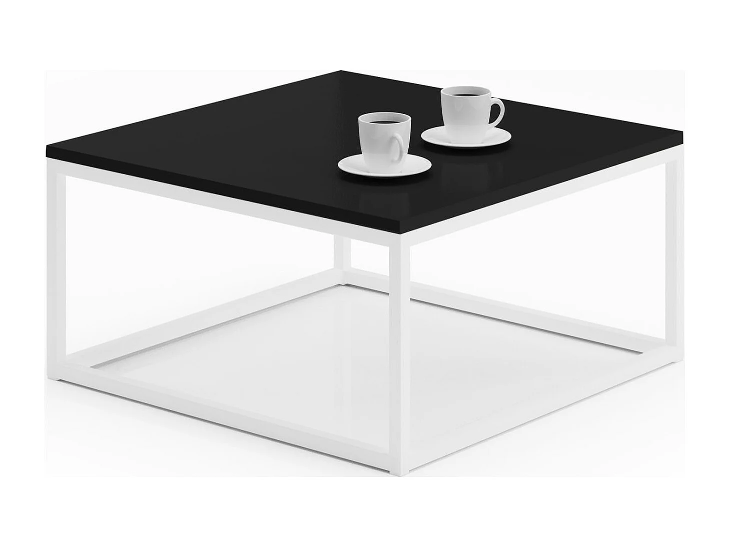 Couch Table Kalten Lux/Metall&Sperrholz/Weiss&Schwarz