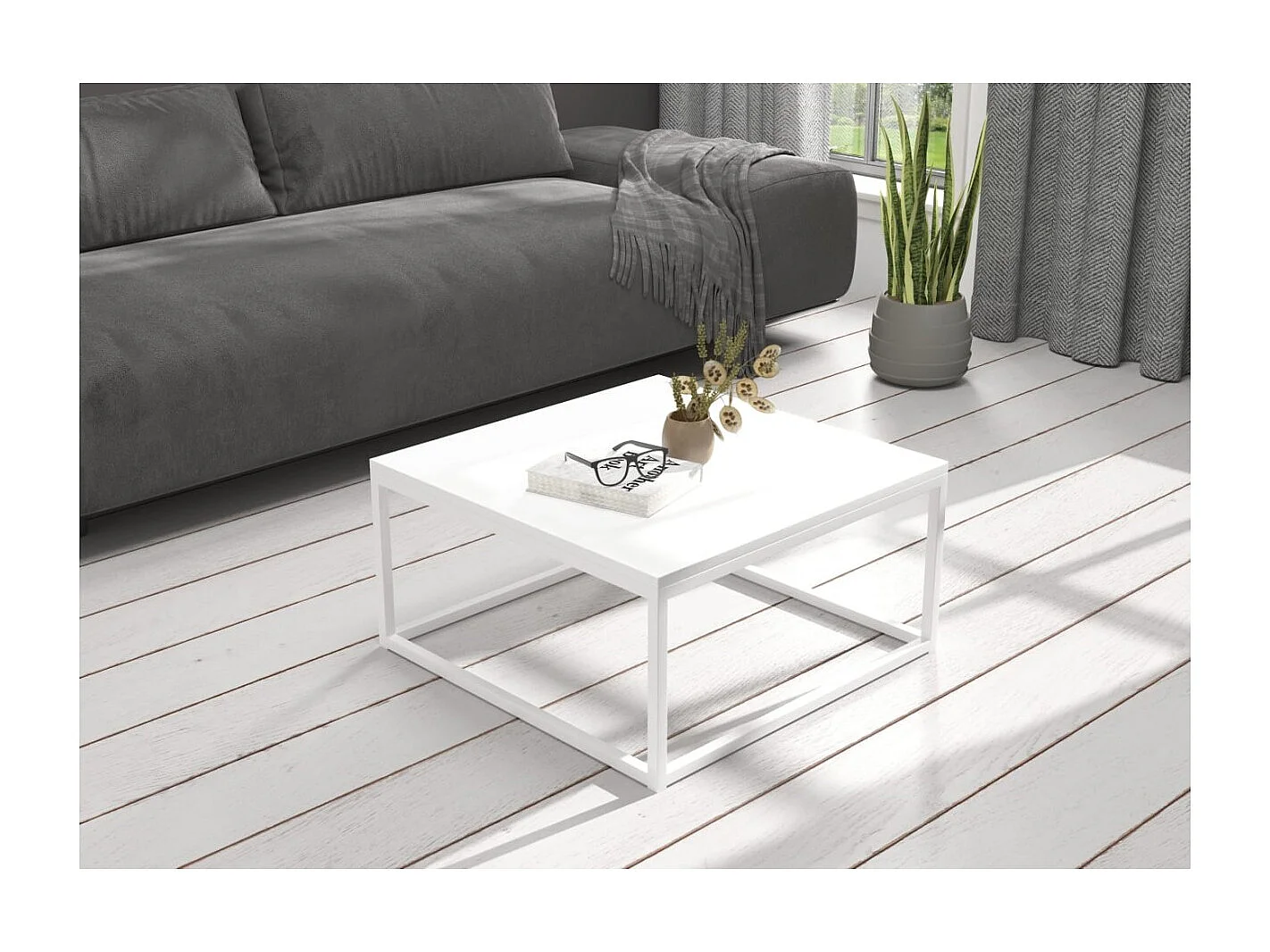 Table basse Kalten Lux/Métal contreplaqué/Blanc