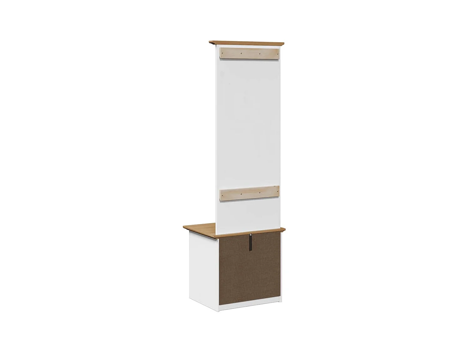 Armoire de couloir avec crochets BODO blanc marron 50x40x157 cm