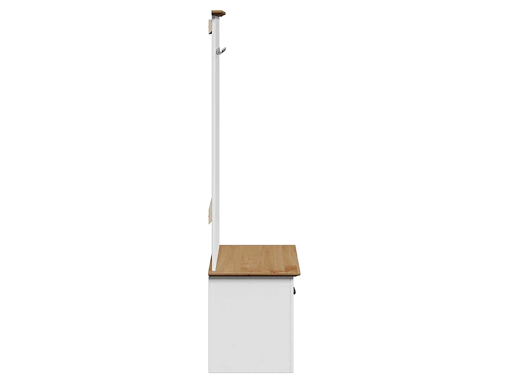 Mobile da Ingresso con Ganci BODO Bianco e Marrone 50x40x157 cm