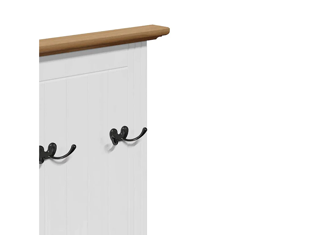 Mobile da Ingresso con Ganci BODO Bianco e Marrone 50x40x157 cm