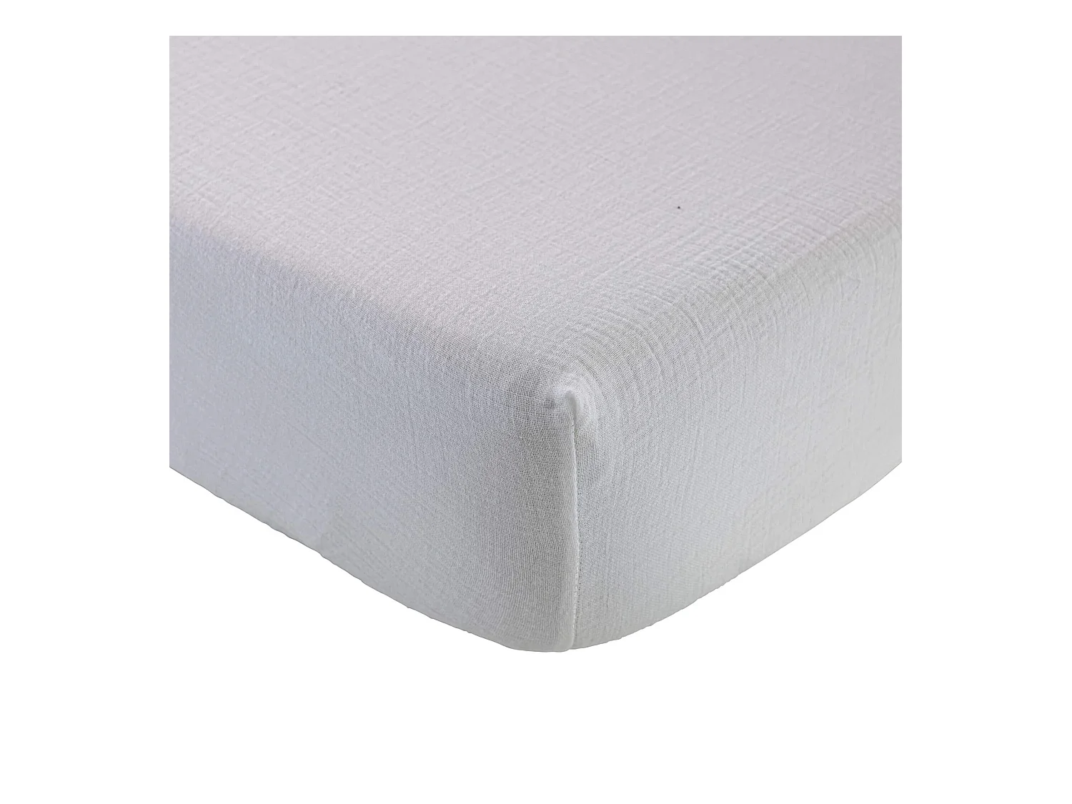 Drap housse 90x190 gaze de coton blanc Terre de Nuit NOA - NOA