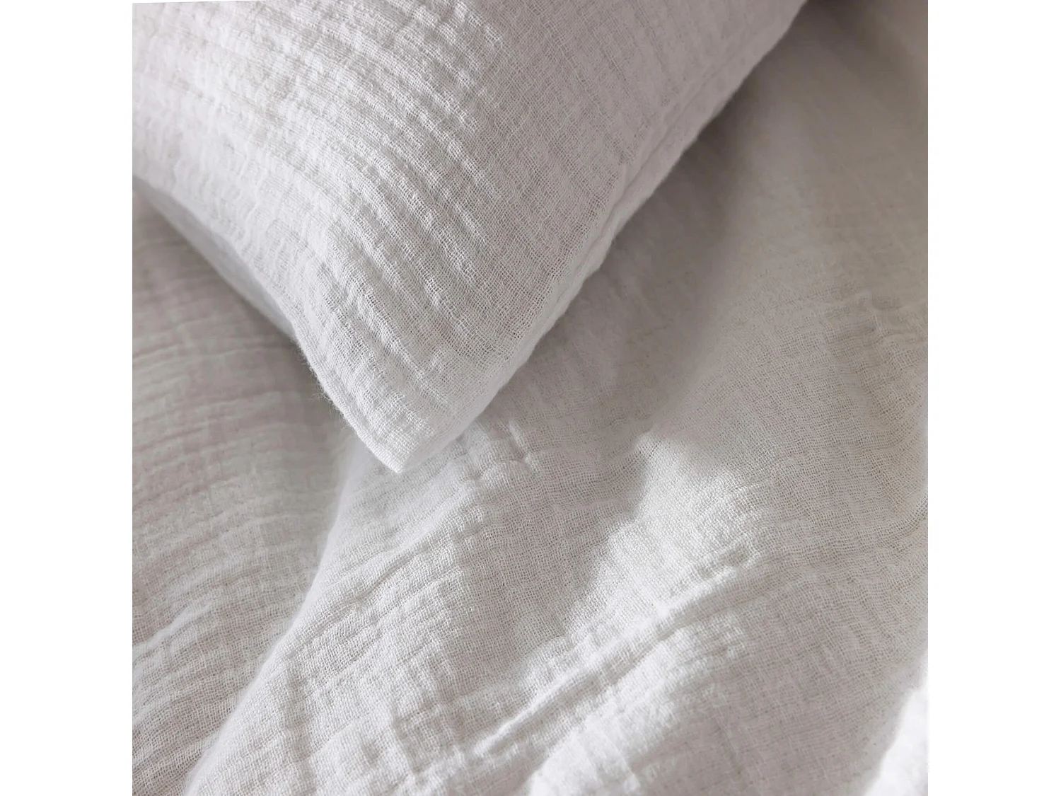 Taie d'oreiller 50x70 gaze de coton blanc Terre de Nuit NOA - NOA