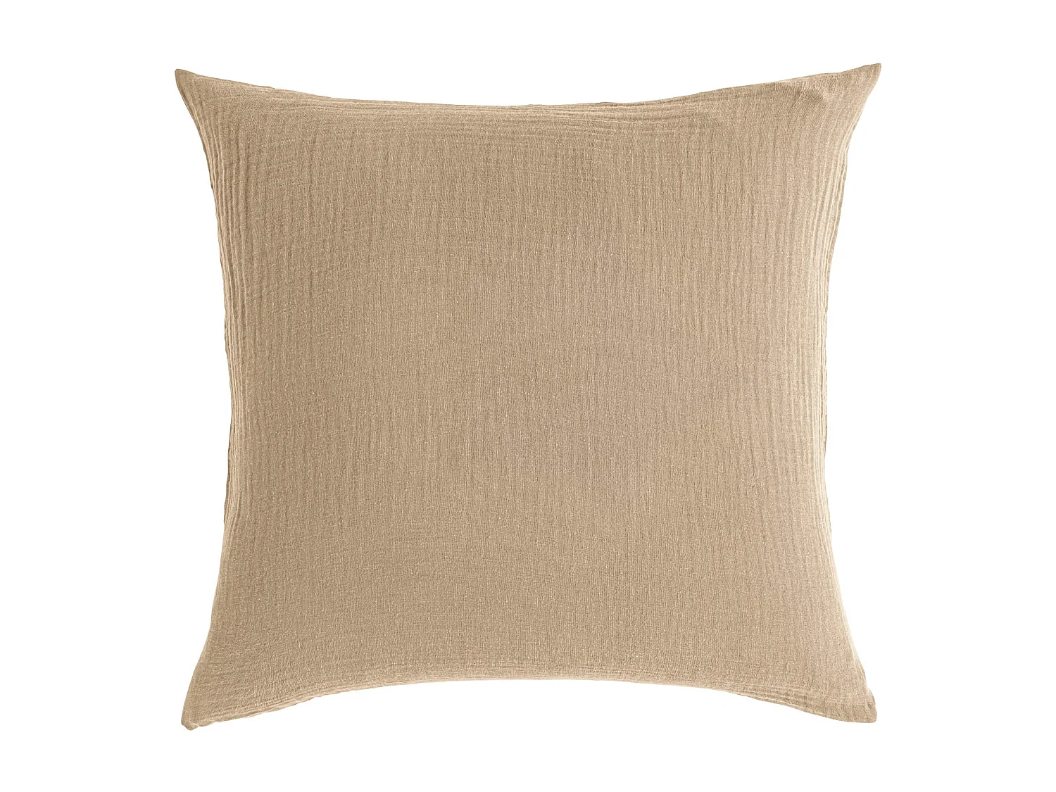 Taie d'oreiller 63x63 gaze de coton beige Terre de Nuit NOA - NOA