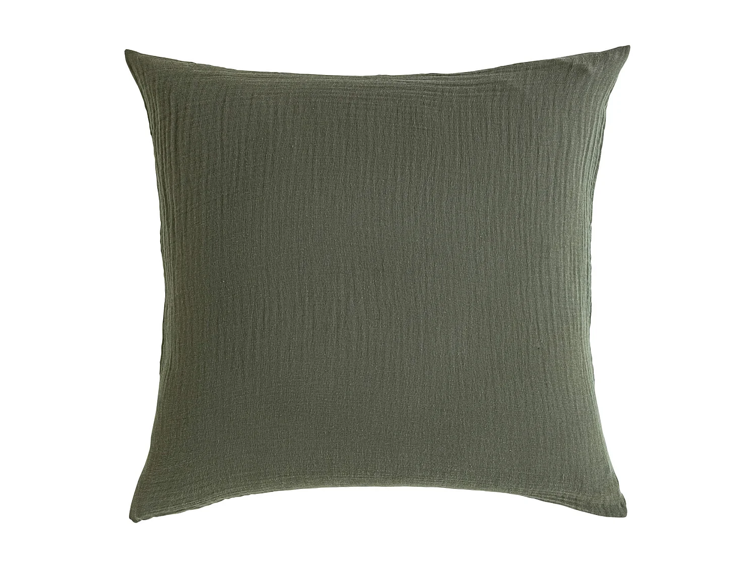 Taie d'oreiller 63x63 gaze de coton kaki Terre de Nuit NOA - NOA