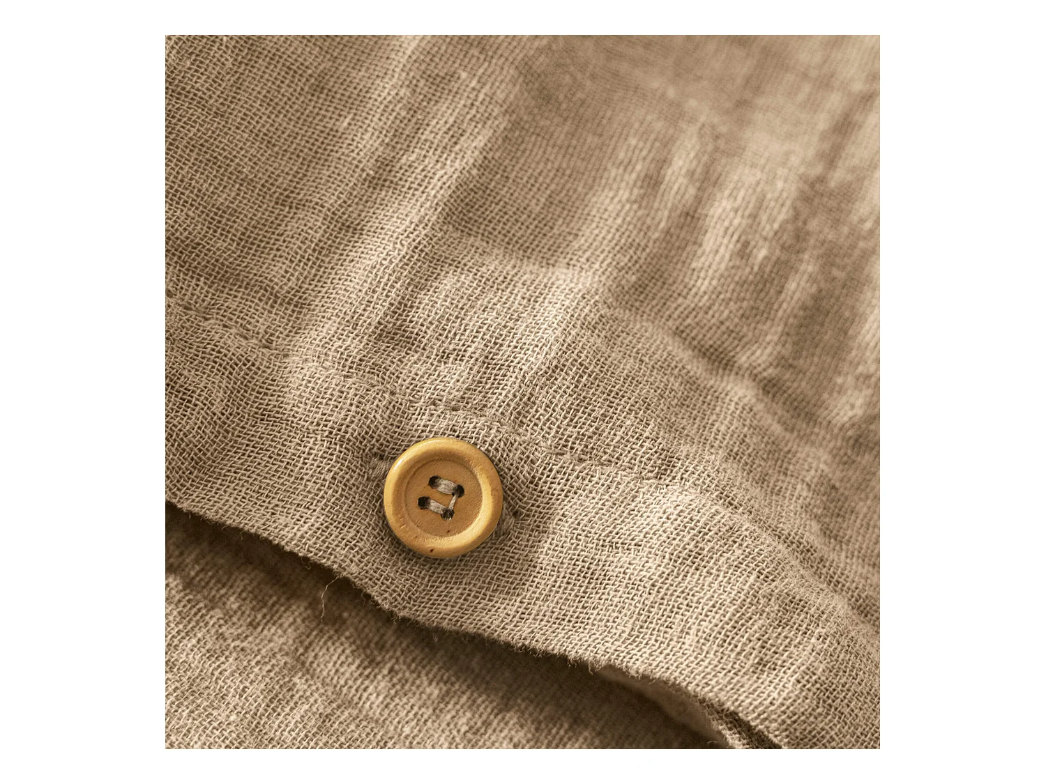 Housse de couette 260x240 gaze de coton beige Terre de Nuit NOA - NOA