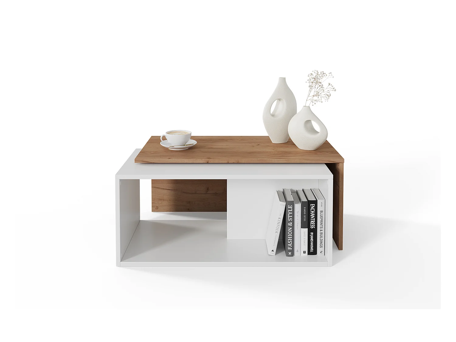 Table basse / Table à café lot de 2 – 90 x 48 x 40 cm, Table de salon moderne, Table de canapé avec rangement, Tables gigognes