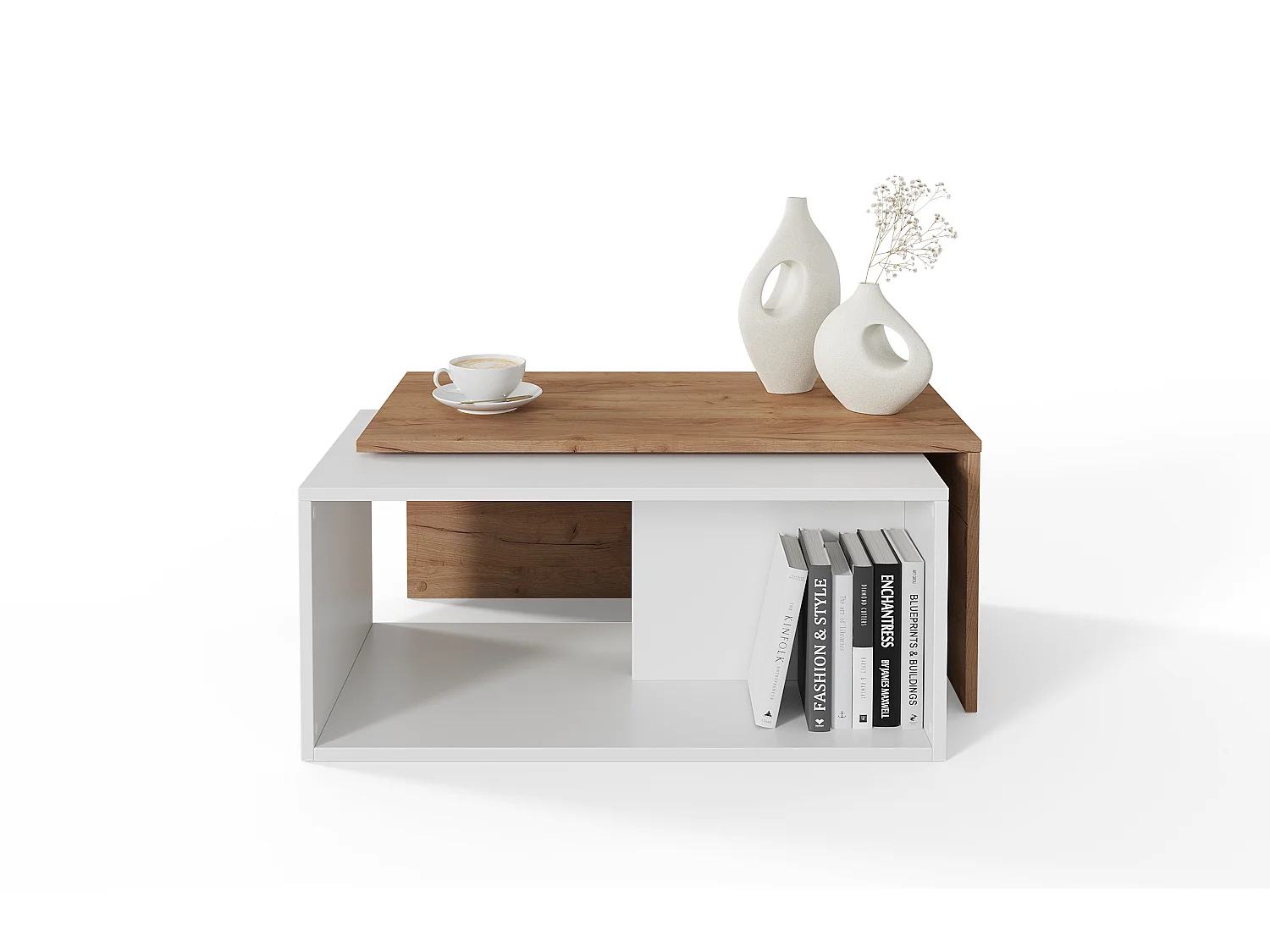 Table basse / Table à café lot de 2 – 90 x 48 x 40 cm, Table de salon moderne, Table de canapé avec rangement, Tables gigognes