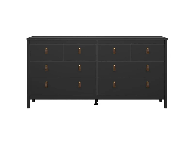 Dubbele ladekast met 8 lades matzwart B159,6 cm – BARCELONE