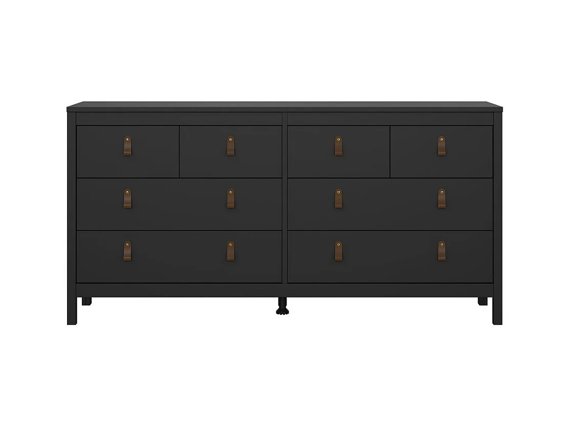 Commode 8 tiroirs noir mat L159,6 cm - BARCELONE
