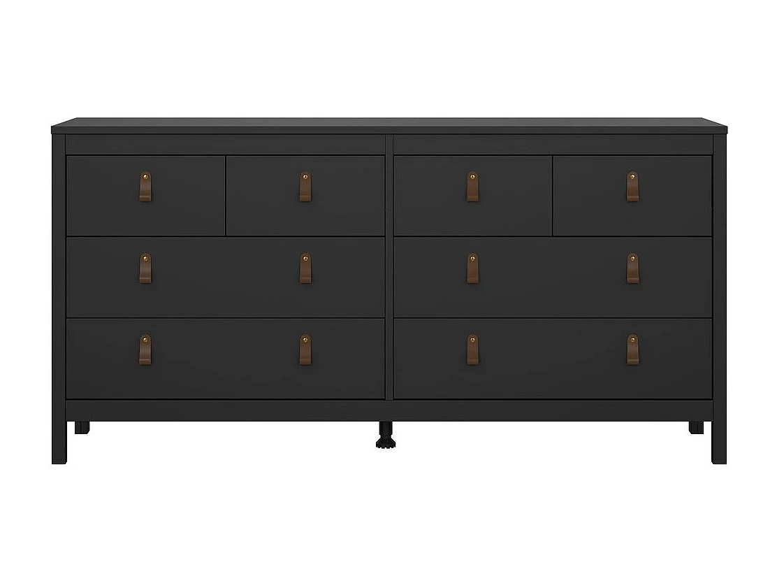 Commode 8 tiroirs noir mat L159,6 cm - BARCELONE