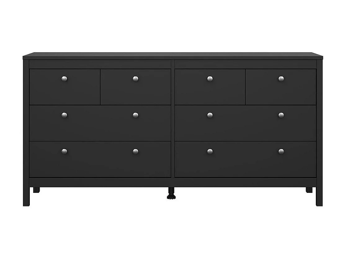 Commode 8 tiroirs noir mat L159,6 cm - BARCELONE
