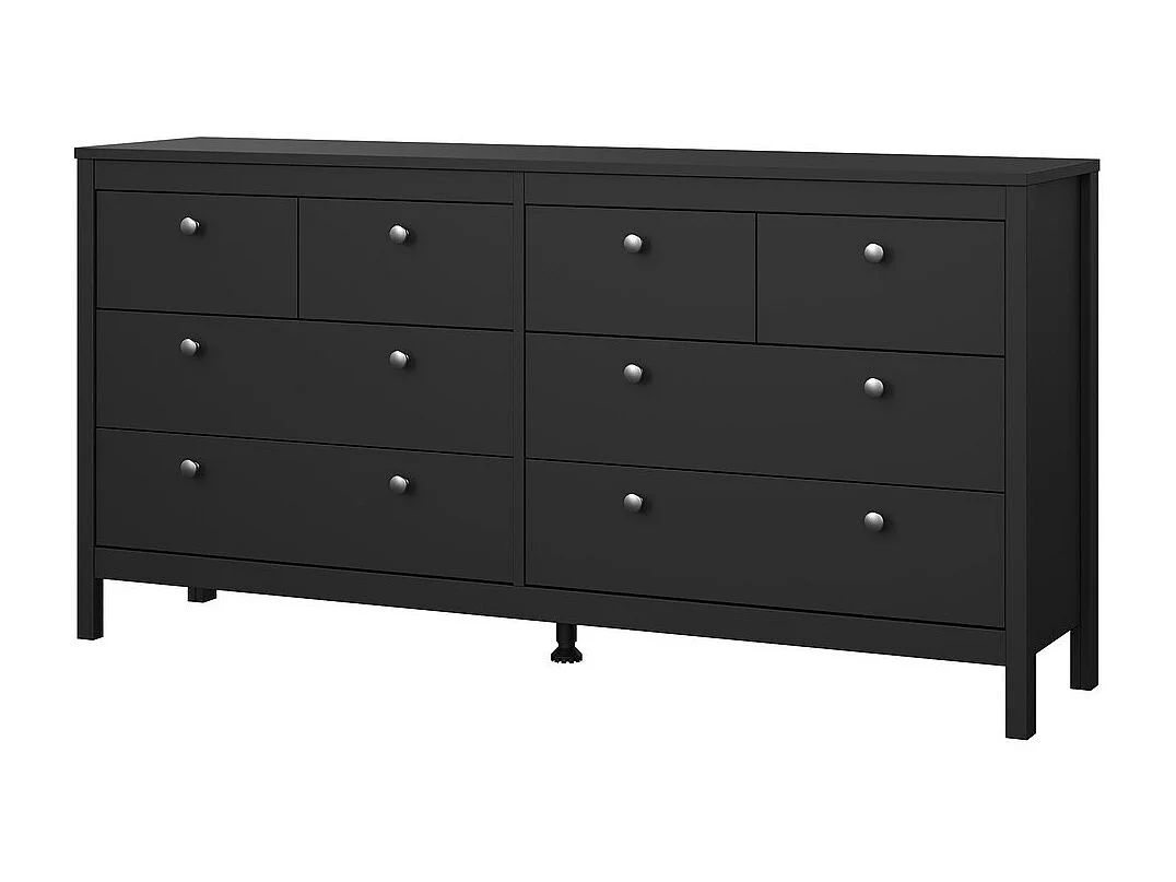 Commode 8 tiroirs noir mat L159,6 cm - BARCELONE
