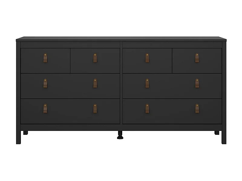 Commode 8 tiroirs noir mat L159,6 cm - BARCELONE