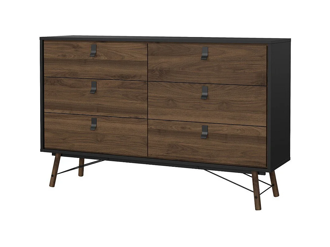 Dubbele ladekast met 6 lades en metalen onderstel B150,3 cm – JOYCE