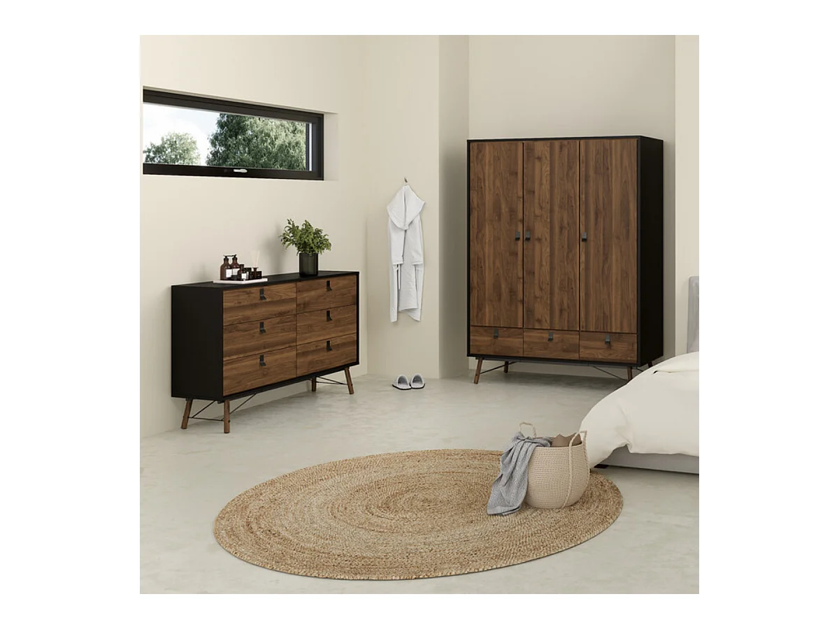 Dubbele ladekast met 6 lades en metalen onderstel B150,3 cm – JOYCE