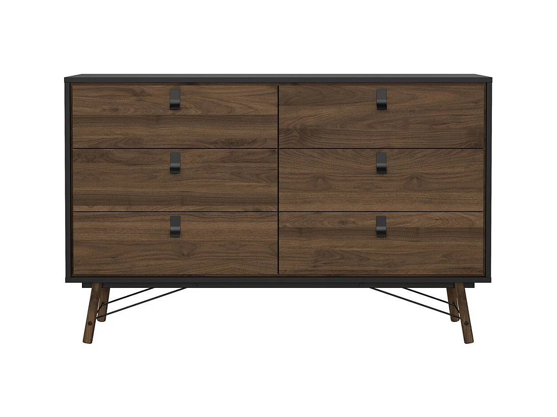 Commode double 6 tiroirs avec piètement métallique L150,3 cm - JOYCE
