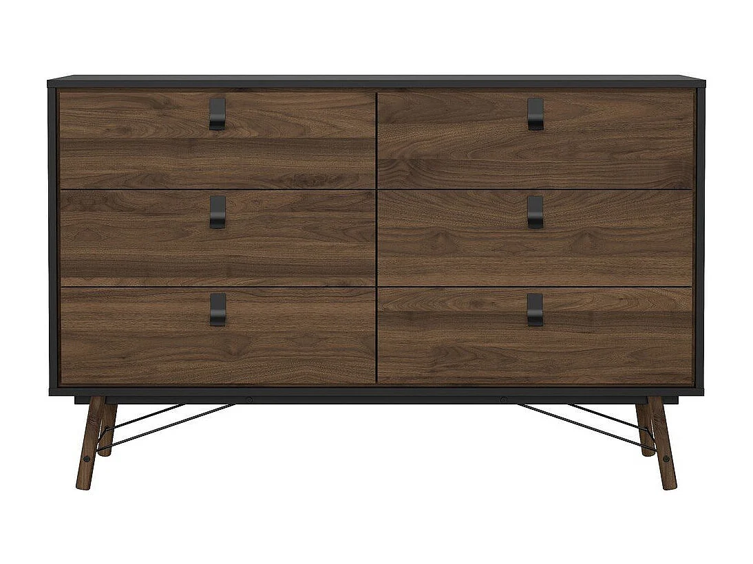 Commode double 6 tiroirs avec piètement métallique L150,3 cm - JOYCE