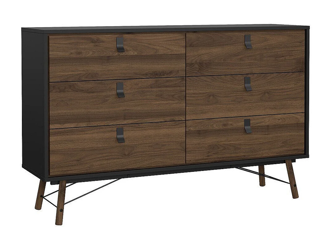 Commode double 6 tiroirs avec piètement métallique L150,3 cm - JOYCE