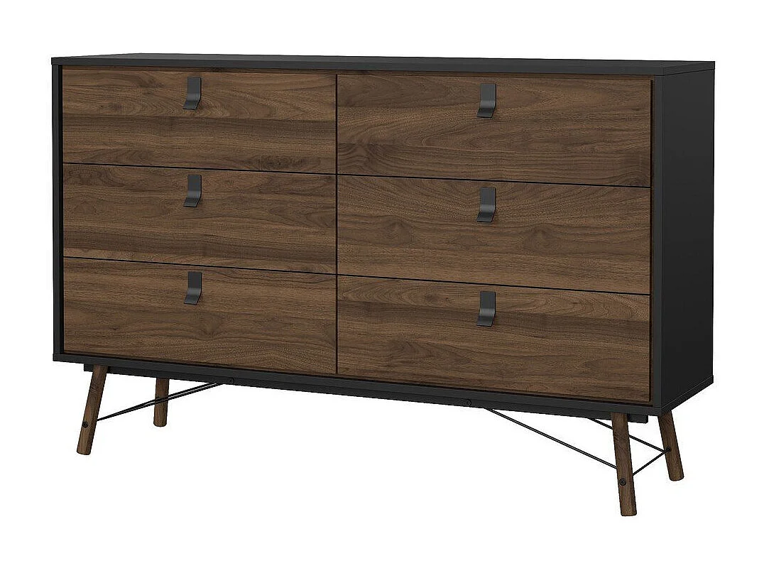 Commode double 6 tiroirs avec piètement métallique L150,3 cm - JOYCE