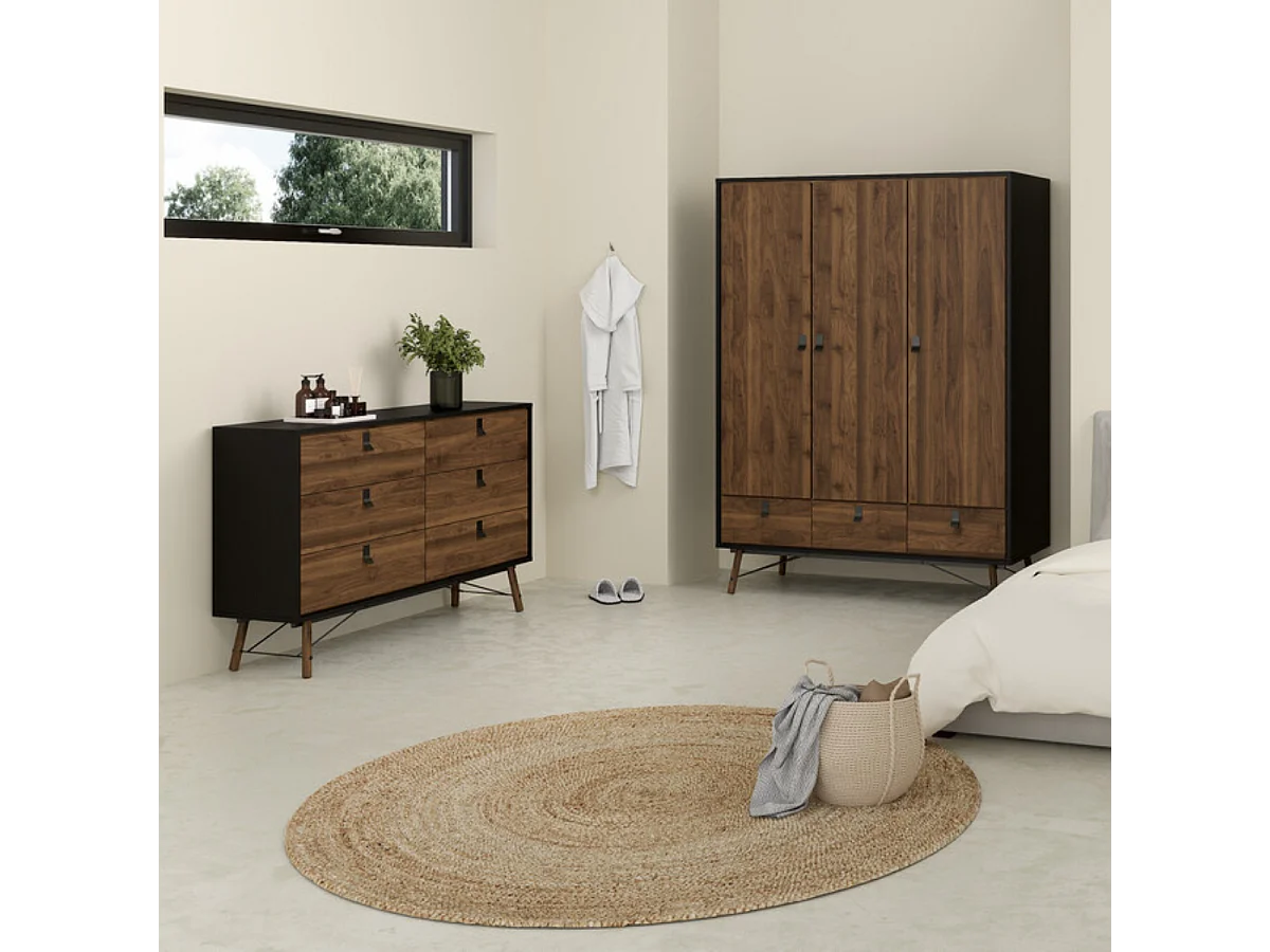 Dubbele ladekast met 6 lades en metalen onderstel B150,3 cm – JOYCE