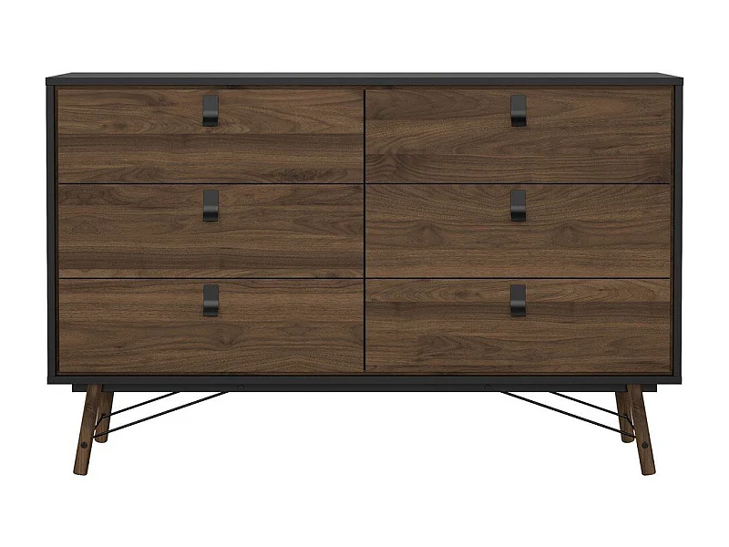 Commode double 6 tiroirs avec piètement métallique L150,3 cm - JOYCE