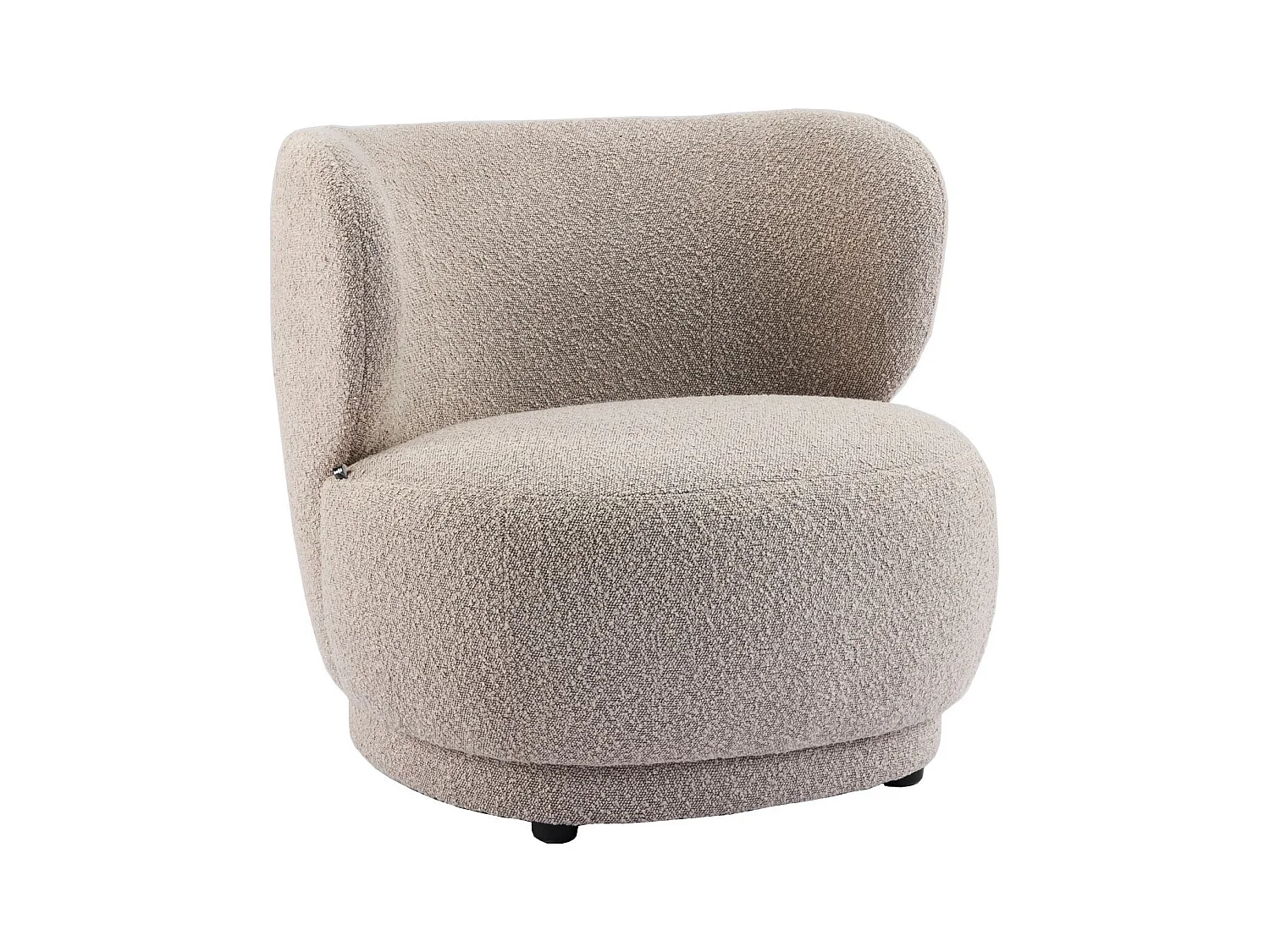 Fauteuil en tissu bouclette taupe - Ester