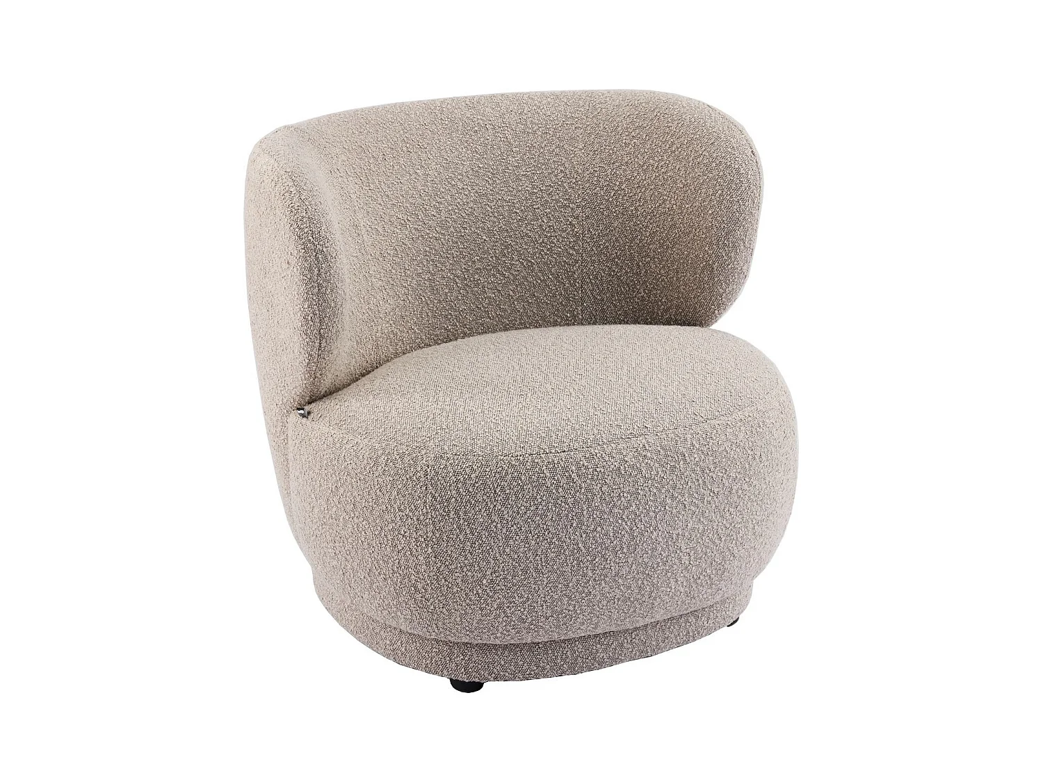 Fauteuil en tissu bouclette taupe - Ester
