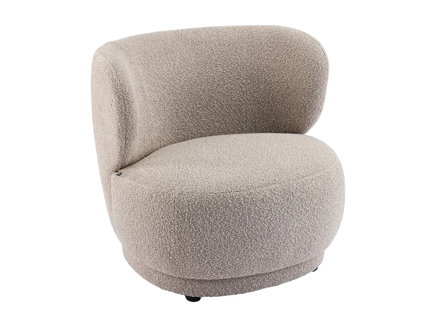 Fauteuil en tissu bouclette taupe - Ester