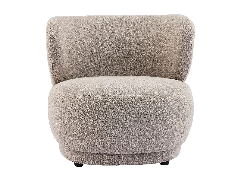 Fauteuil en tissu bouclette taupe - Ester
